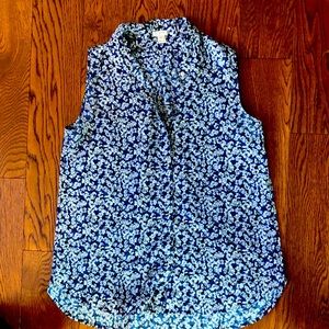 J Crew floral sleeveless blouse size 8
